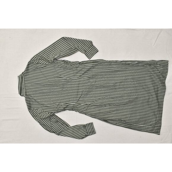 LOFT Women Green Striped Surplice Midi Dress Size 10 Tie Waist Belted NEW - Picture 2 of 8